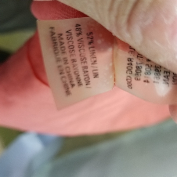 Elie Tahari Christie peach coral linen blend ruffle midi dress - Picture 7 of 11